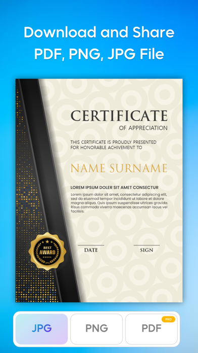 Certificate Maker - eCards screenshot 1
