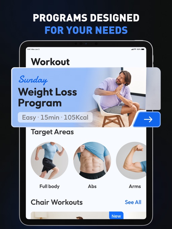 Chair Workout for Men~Easy Fit screenshot 3