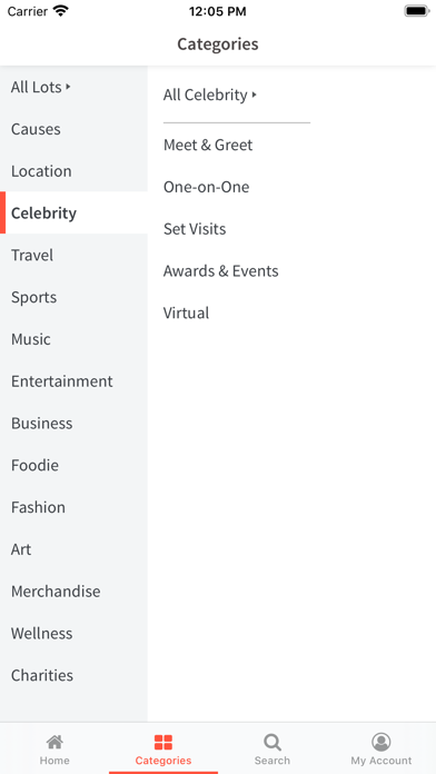 Charitybuzz screenshot 1