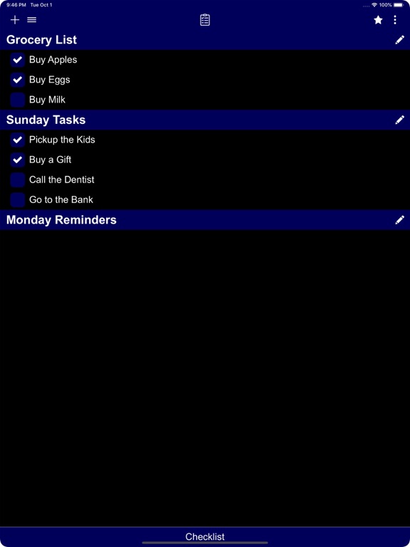 Checklist screenshot 10
