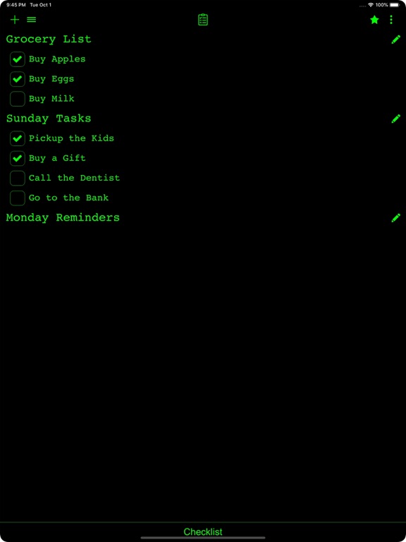 Checklist screenshot 4