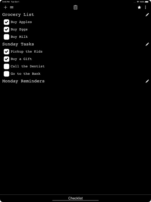 Checklist screenshot 6