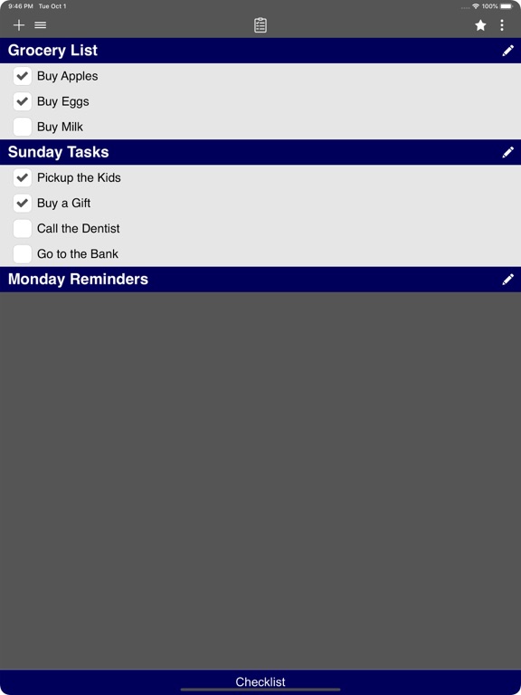 Checklist screenshot 3