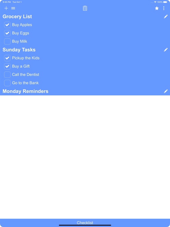 Checklist screenshot 9