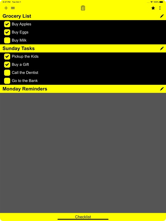 Checklist screenshot 8