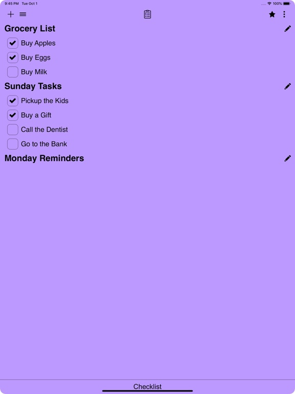 Checklist screenshot 7