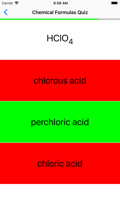 Chemical Formulas Quiz screenshot 1
