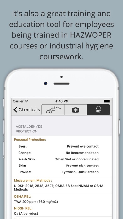 Chemical Hazards Pocket Guide screenshot 2