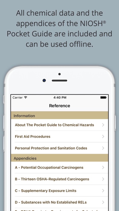 Chemical Hazards Pocket Guide screenshot 3