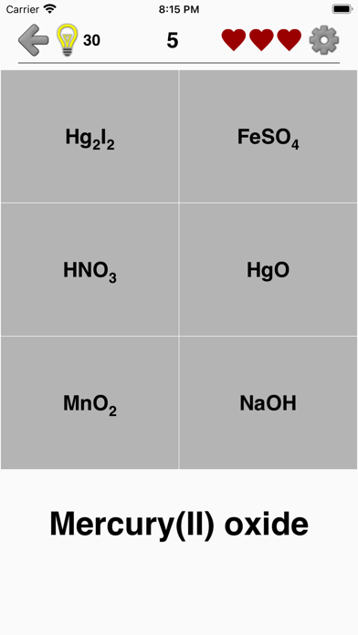 Chemical Substances: Chem-Quiz screenshot 1