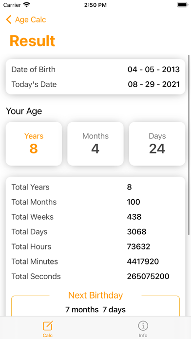 Chronological Age Calculator + screenshot 1