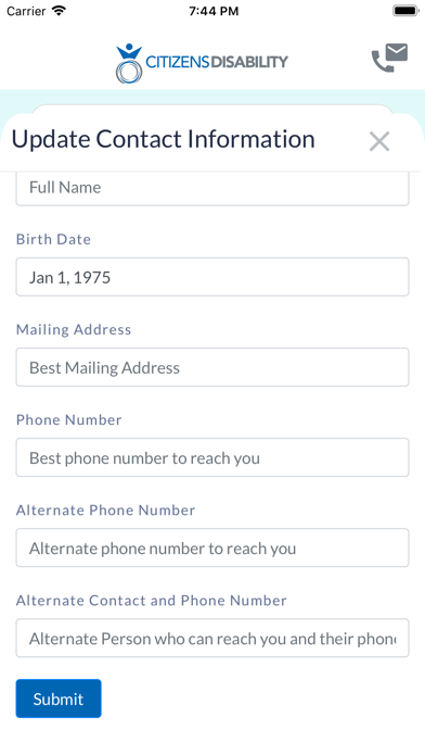 Citizens Disability Mobile screenshot 1