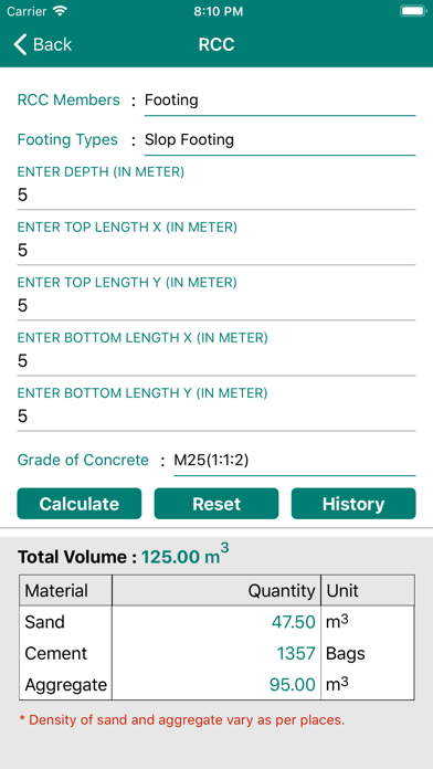 Civil Material Estimator screenshot 2