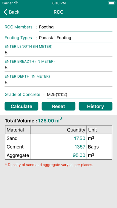Civil Material Estimator screenshot 3