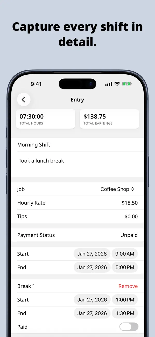 Clock In: Work Hours Tracker screenshot 4