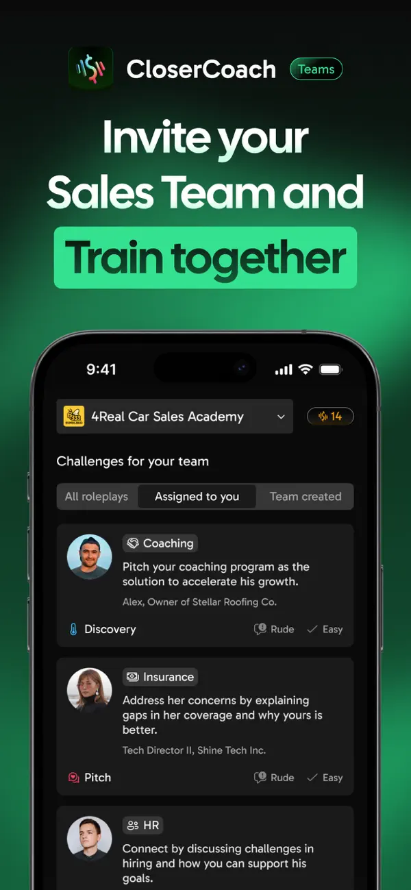 CloserCoach - AI Sales Trainer screenshot 1
