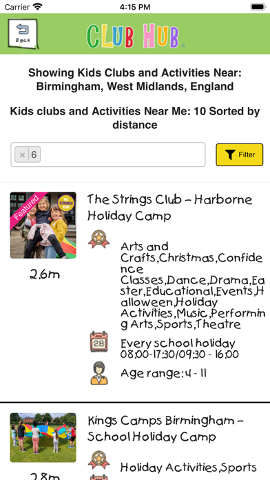 Club Hub UK - Kids Activities screenshot 2