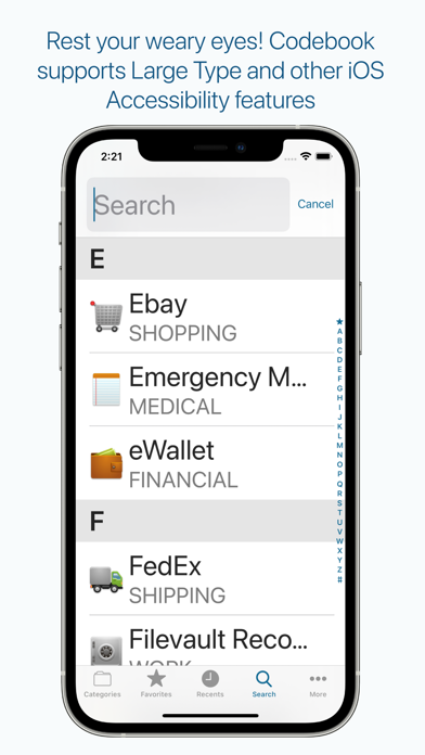 Codebook Password Manager screenshot 1