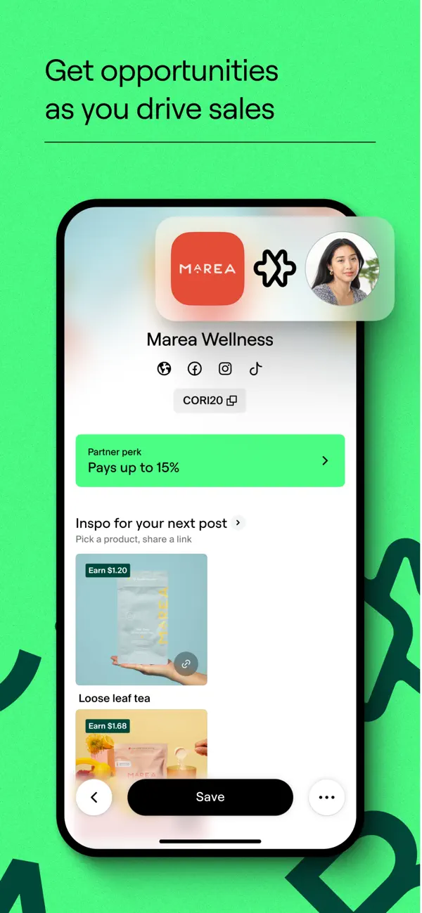 Collabs: Content commerce screenshot 2
