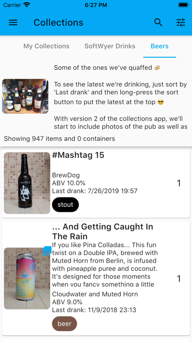 Collections Application screenshot 2