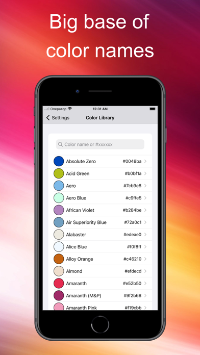 Color picker and helper screenshot 1