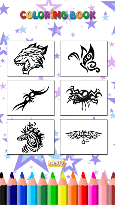 Coloring Book Tattoo Design: Painting Picture Tribal Tattoos Free Edition screenshot 1
