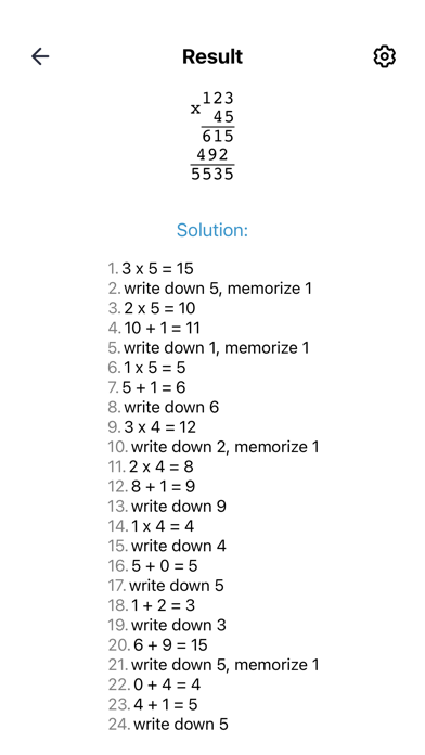 Column multiplication method screenshot 2