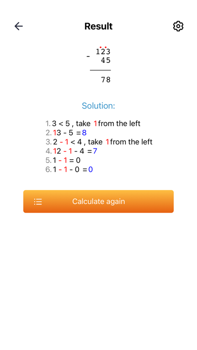 Column subtraction method screenshot 3