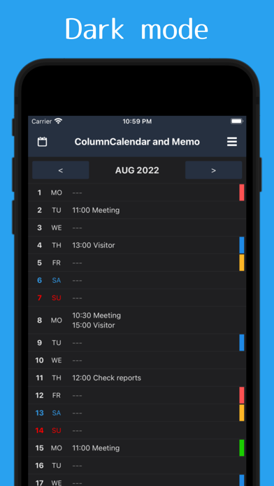 ColumnCalendar and Memo screenshot 1