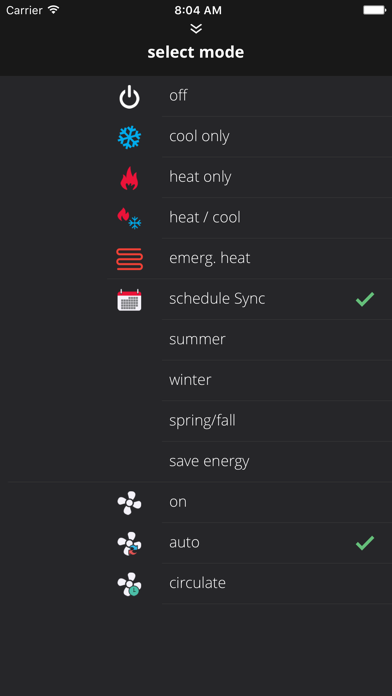 Comfort Sync® Thermostat screenshot 3