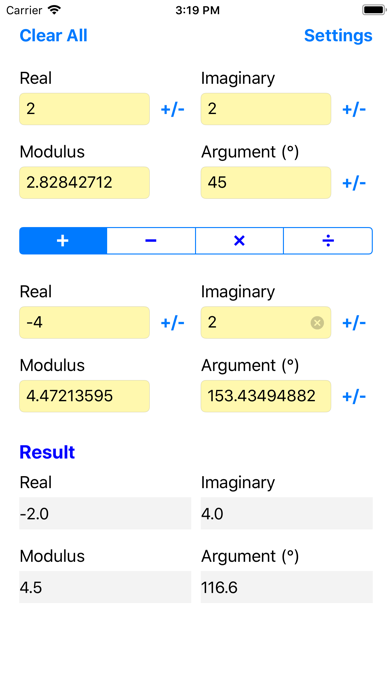 Complex Number Cruncher screenshot 2