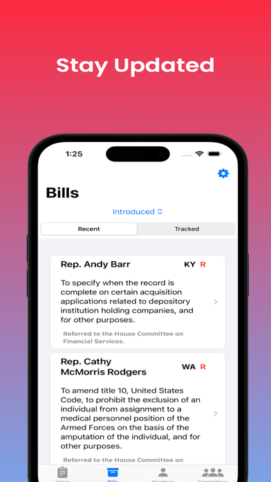 Congress Vote Tracker screenshot 2