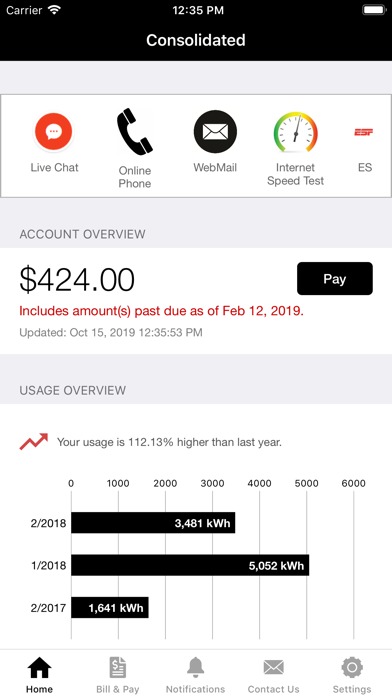 Consolidated MyAccount screenshot 3