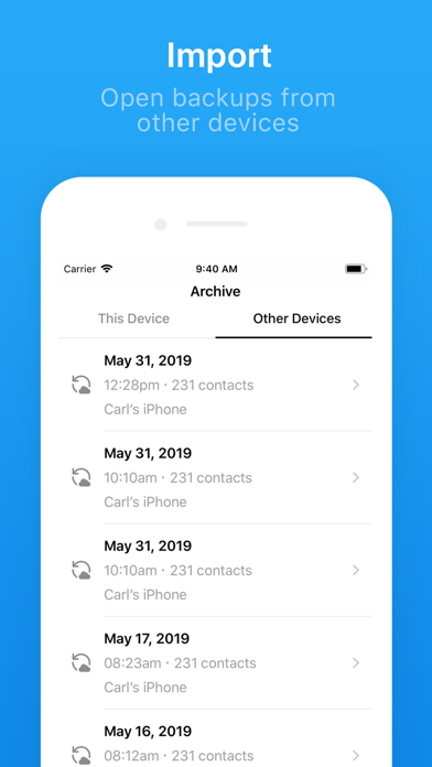 Contacts Backup + Transfer screenshot 2