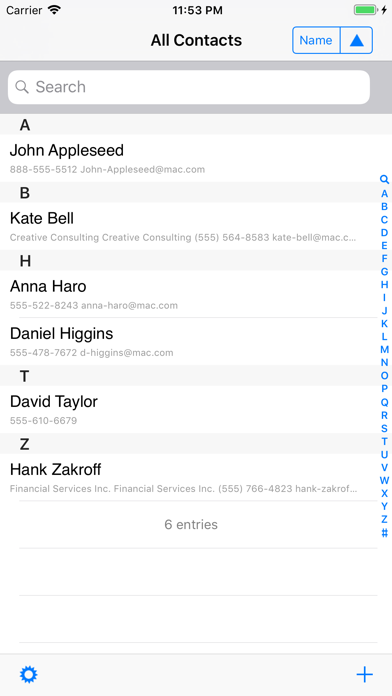 Contacts last entries & search screenshot 3
