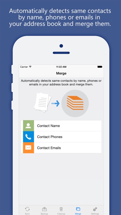 Contacts Sync, Backup & Clean screenshot 2