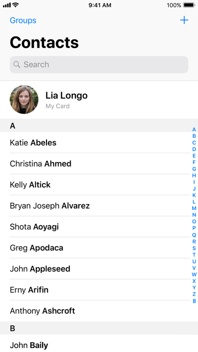 Contacts screenshot 1