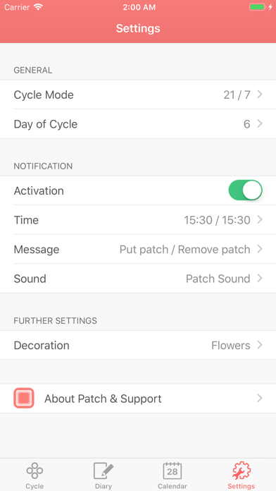 Contraceptive Patch Reminder screenshot 2