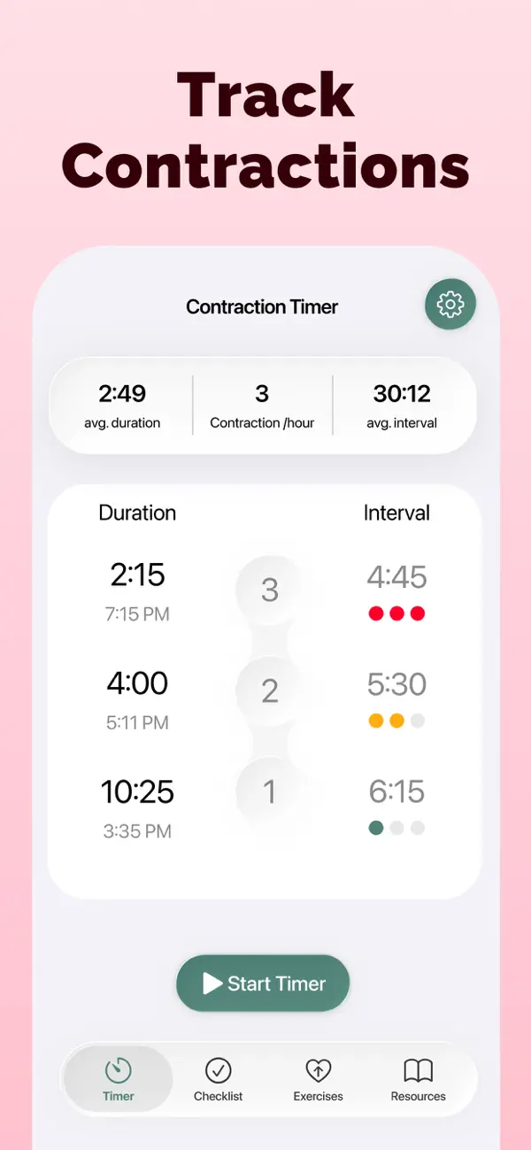 Contraction Timer ＆ Tracker screenshot 3