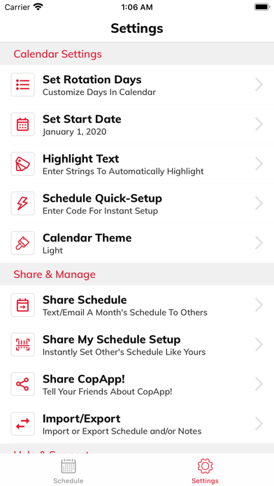 CopApp Shift Calendar Schedule screenshot 1