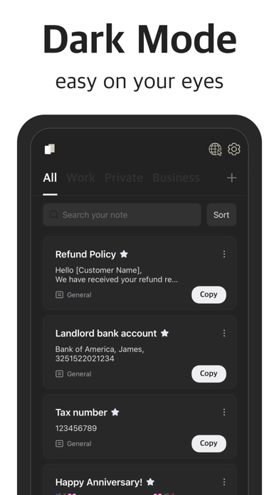 CopyNote: Keyboard Shortcuts screenshot 1