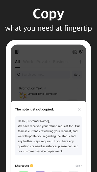 CopyNote: Keyboard Shortcuts screenshot 4