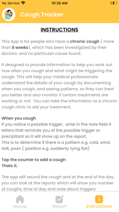 Cough Tracker & Reporting screenshot 1