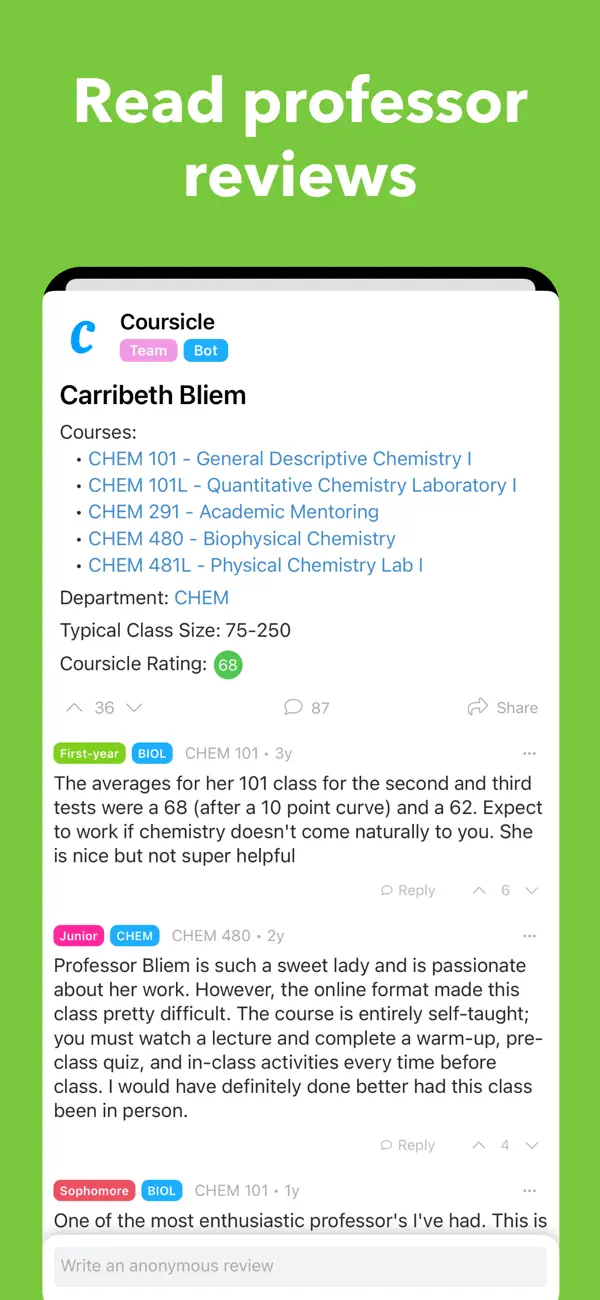 Coursicle screenshot 3