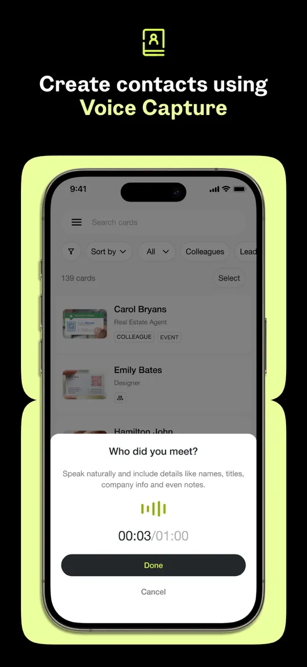 Covve : Business Card Scanner screenshot 2