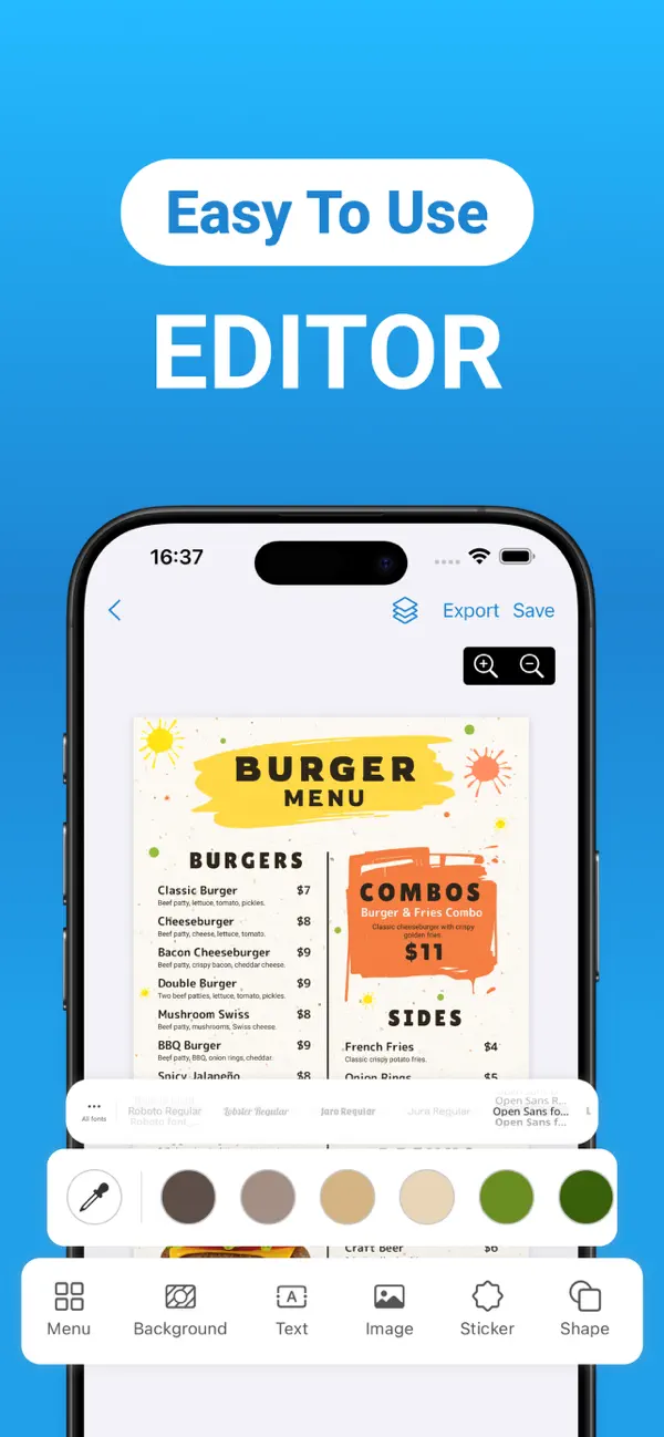 Create Menus Easily screenshot 2