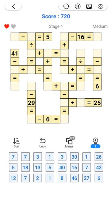 Cross Number - Math Puzzle screenshot 1