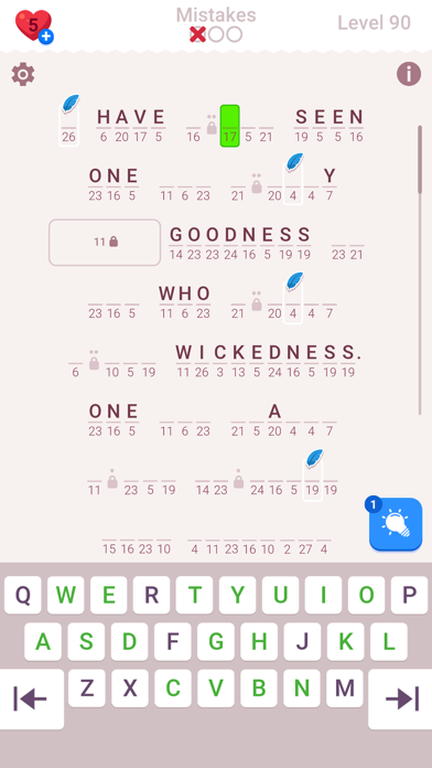 Cryptogram: Word Brain Puzzle screenshot 2