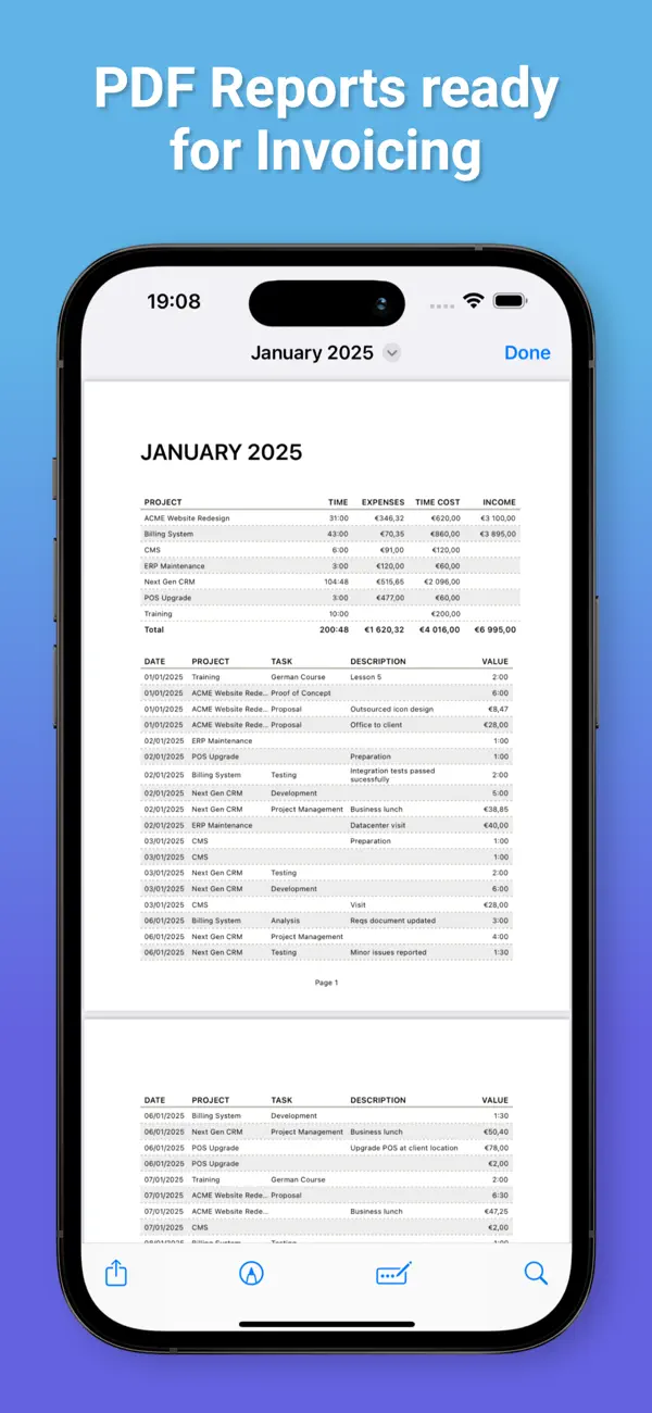 Cube Time & Expense Tracker screenshot 2