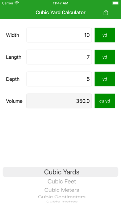 Cubic Yard Calculator Pro screenshot 1